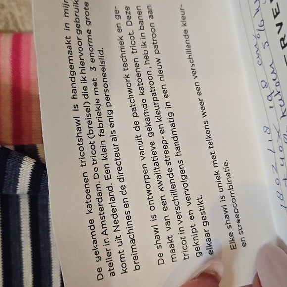 NWT Eize Van Der Veen Multi-Colored Striped Patchwork Tricot Oversized Shawl - Picture 5 of 9